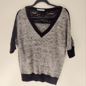 Maurices Women's short sleeve sweater with lace size medium